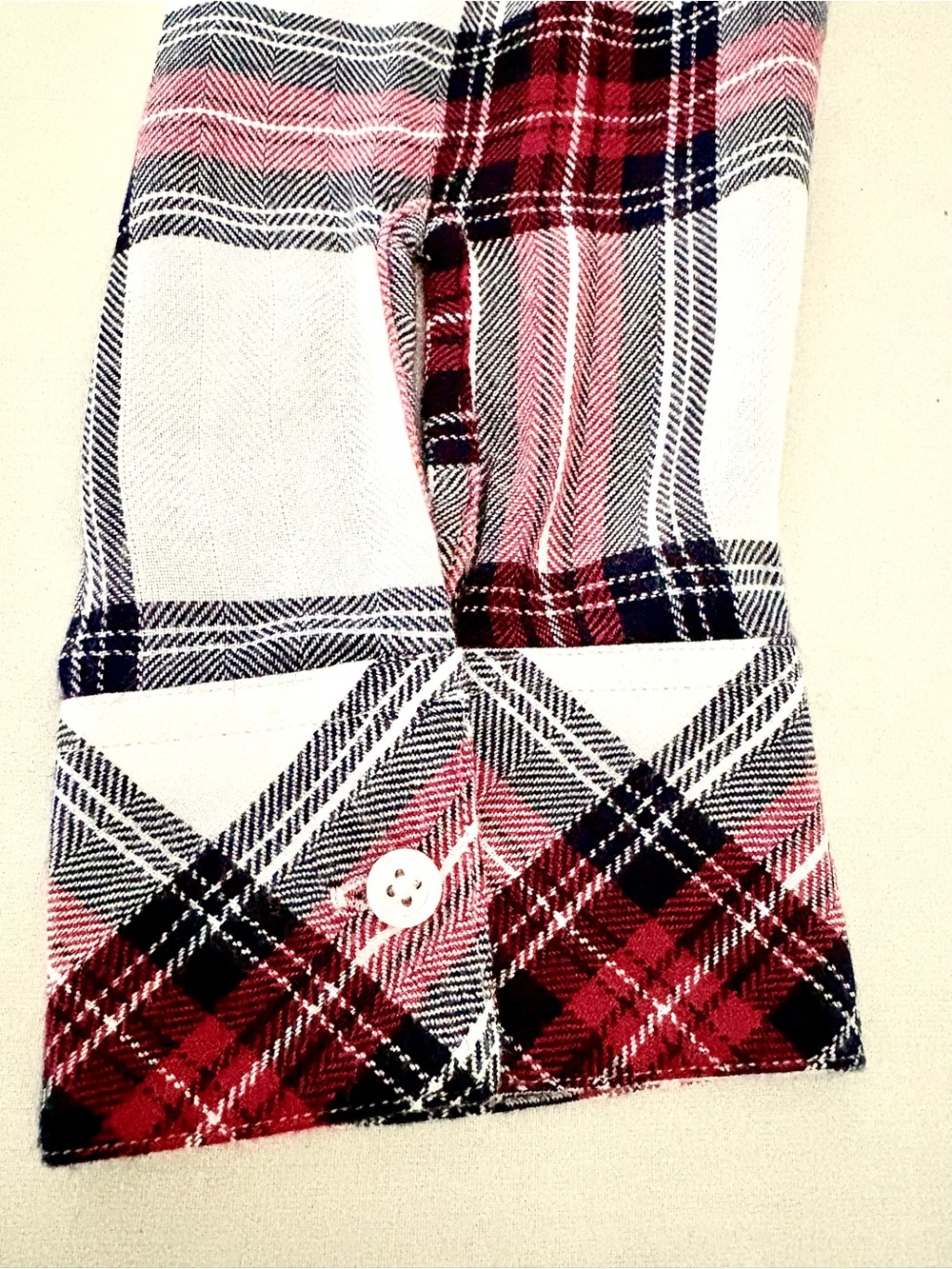 Rails Pella White Red Navy Plaid Flannel Button Down Long Sleeve Shirt Dress L - Picture 4 of 9
